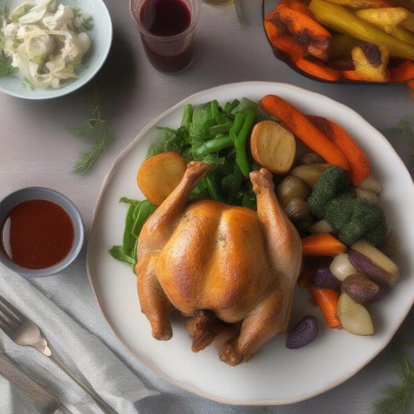 Serving Suggestion for Air Fryer Cornish Game Hens