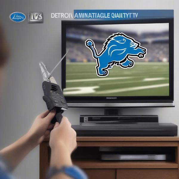 Setting Up TV Antenna for Detroit Lions Game