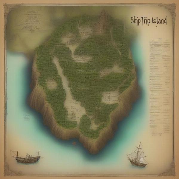 Map of Ship-Trap Island in The Most Dangerous Game