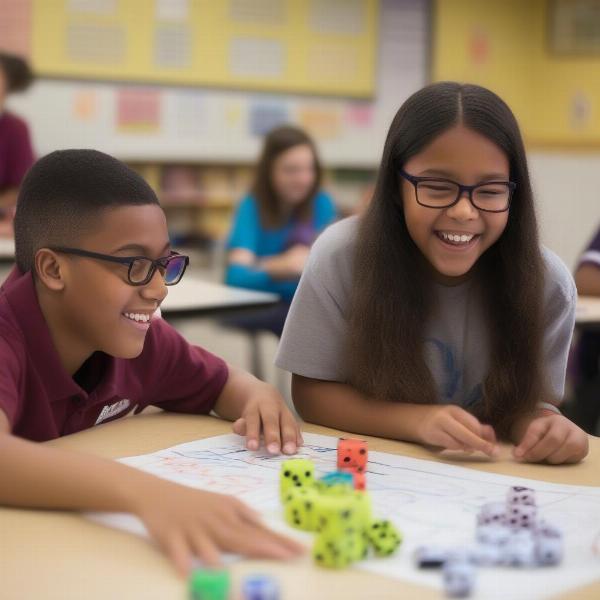 Sixth Grade Math Dice Games in Action