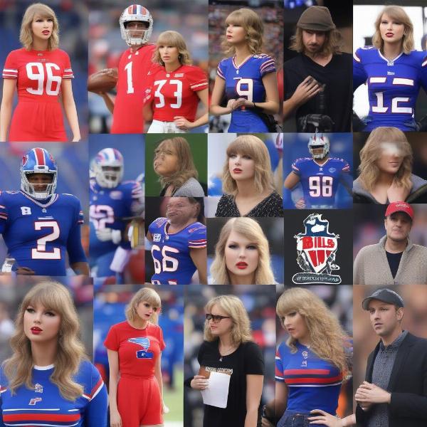 Social Media Posts about Taylor Swift at a Bills Game