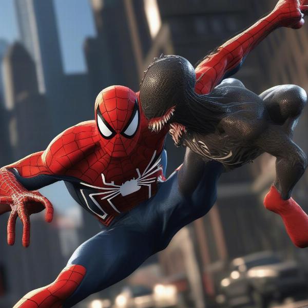 Spider-Man 2 Gameplay Featuring a Fight with Venom