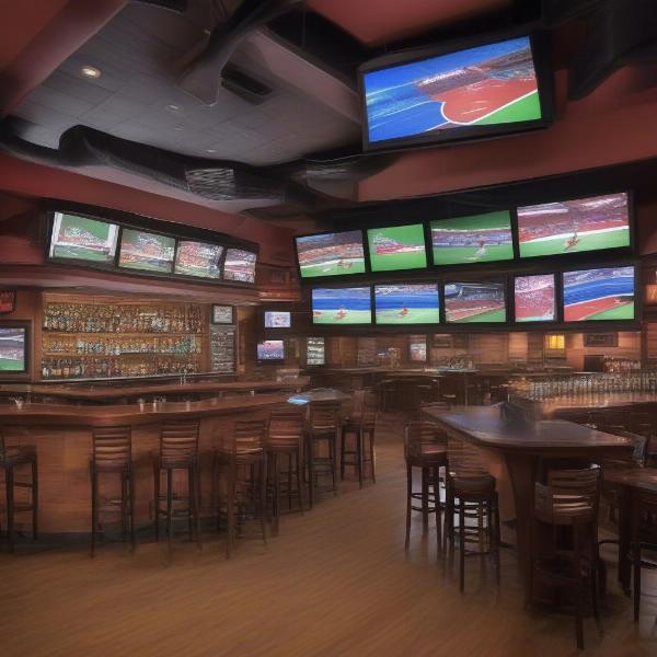 A sports bar equipped with multiple TV screens for optimal viewing