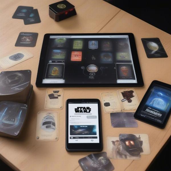 Star Wars Unlock Escape Game Cards and App in Play