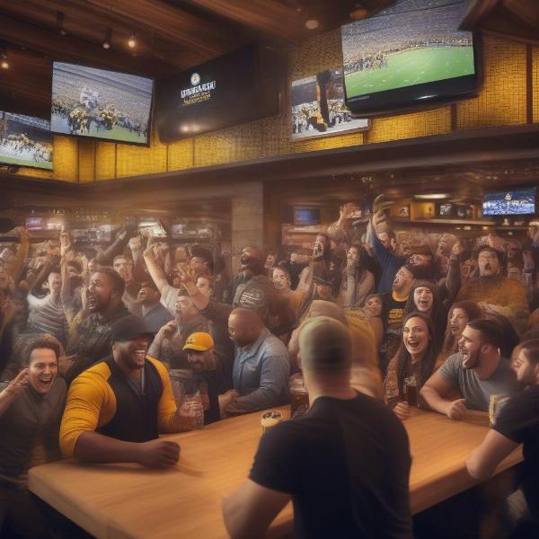 Watching Steelers Game at a Sports Bar with Fans
