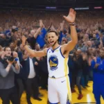 Steph Curry Celebrating a 40-Point Game