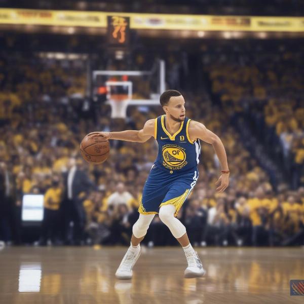 Steph Curry Shooting a Three-Pointer
