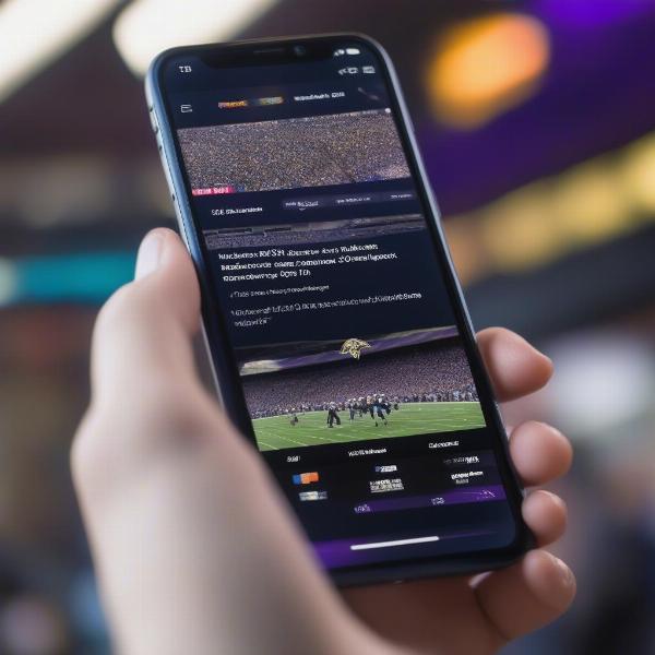 Streaming Baltimore Ravens Game on Mobile Device
