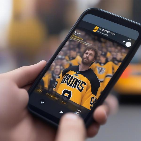 Streaming Bruins Game on Mobile Device