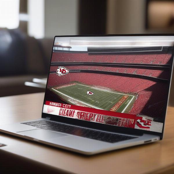 Streaming Kansas City Chiefs Game on Laptop