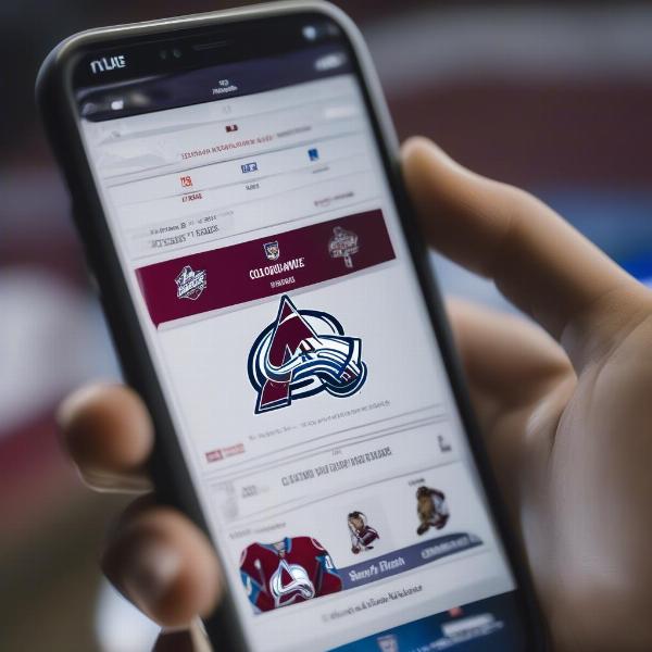 Streaming Colorado Avalanche Game on Phone