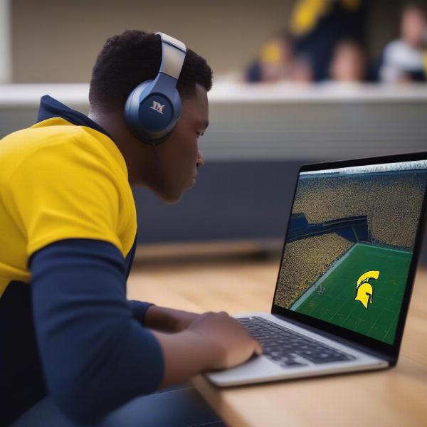 Streaming a Michigan Game on a Laptop