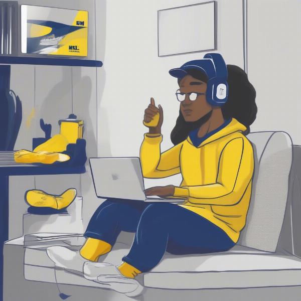 Streaming Michigan Football on Laptop