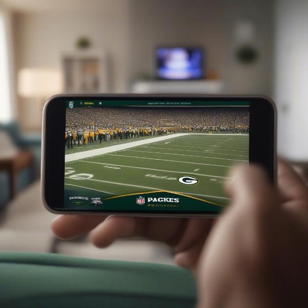 Streaming the Green Bay Packers game on a mobile phone using the NFL app