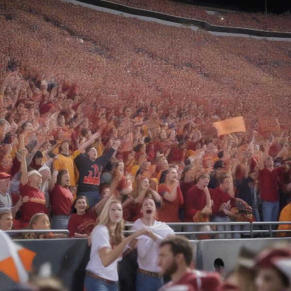 Students Cheering at a Football Game