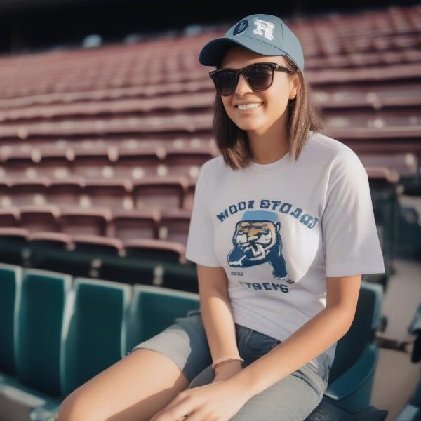 Stylish outfit for a sunny football game