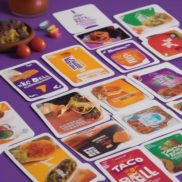 Taco Bell Party Pack Card Game Components Displayed