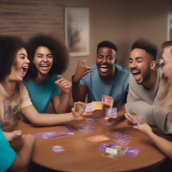 Taco Bell Party Pack Card Game Being Played by a Group