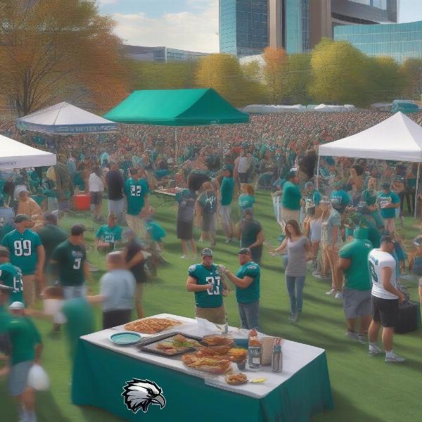 Eagles fans tailgating at Lincoln Financial Field