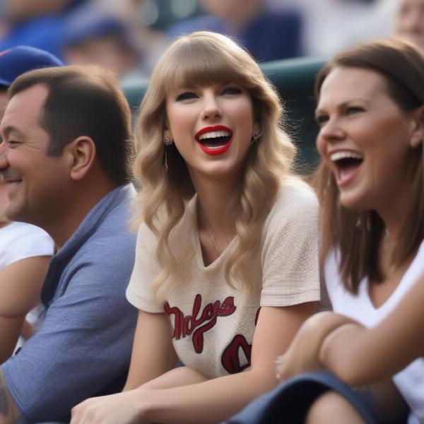 Taylor Swift at a Baseball Game with Family