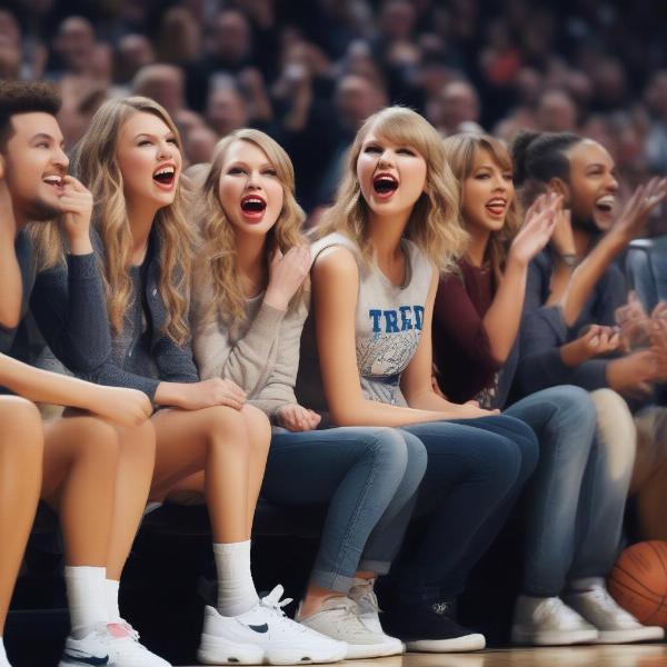 Taylor Swift at a Basketball Game with Friends