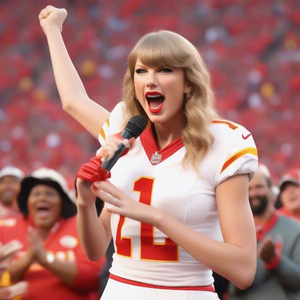Taylor Swift Cheering at the Chiefs Game