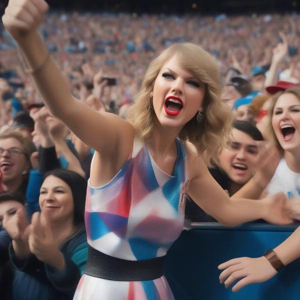 Taylor Swift Cheering at a Football Game