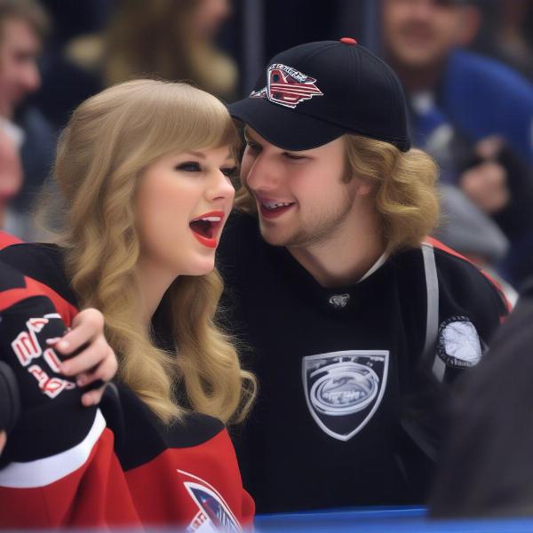 Taylor Swift at a Hockey Game with a Romantic Interest