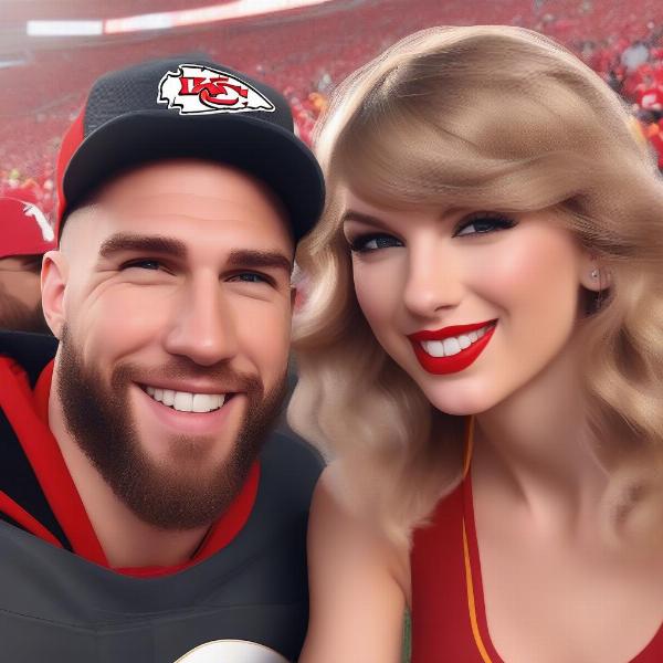 Taylor Swift and Travis Kelce at a Chiefs Game