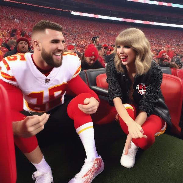 Taylor Swift and Travis Kelce at Chiefs Game