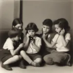 Children Playing Telephone Game