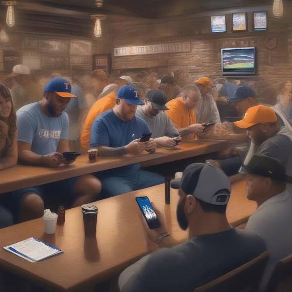 Tennessee Baseball Fans Checking Game Updates