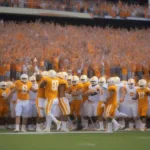Tennessee Vols Football Team Celebrating a Victory After a Game