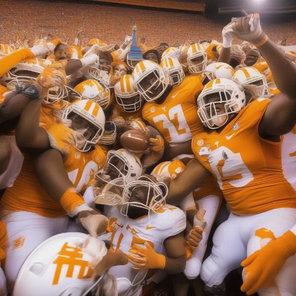 Tennessee Volunteers Celebrating a Bowl Game Victory