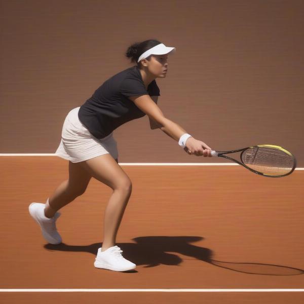 Tennis Player Executing a Strategic Shot Placement