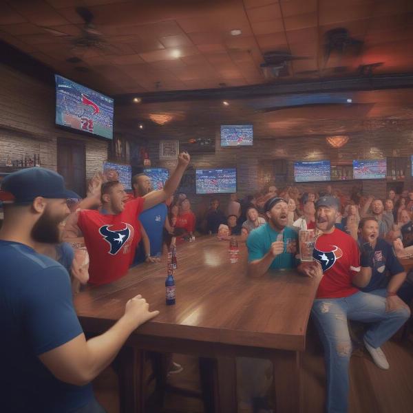 Texans Fans Enjoying the Game at a Sports Bar