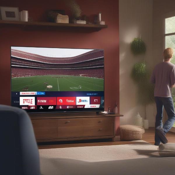 Watching Texas Alabama Game on Smart TV