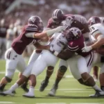 Texas A&M Football Players in Action During a Game