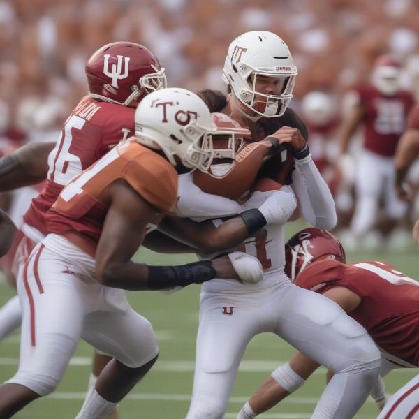 Texas OU Game Action and Key Players
