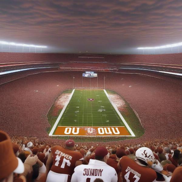 Texas OU Game Kickoff at the Cotton Bowl Stadium