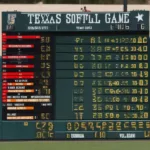 Texas Softball Game Scoreboard Displaying Final Score