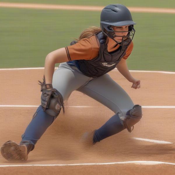 Texas Softball Player Sliding into Home Plate during a Crucial Moment