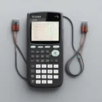 TI-84 Plus calculators connected via a link cable for game sharing.