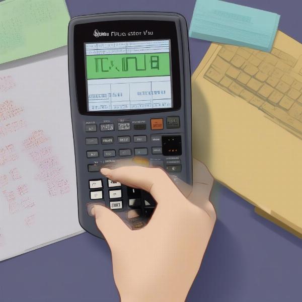 Student Playing a Game on a TI-84 Plus