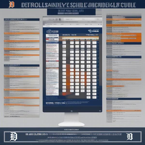 Detroit Tigers game schedule on a digital calendar