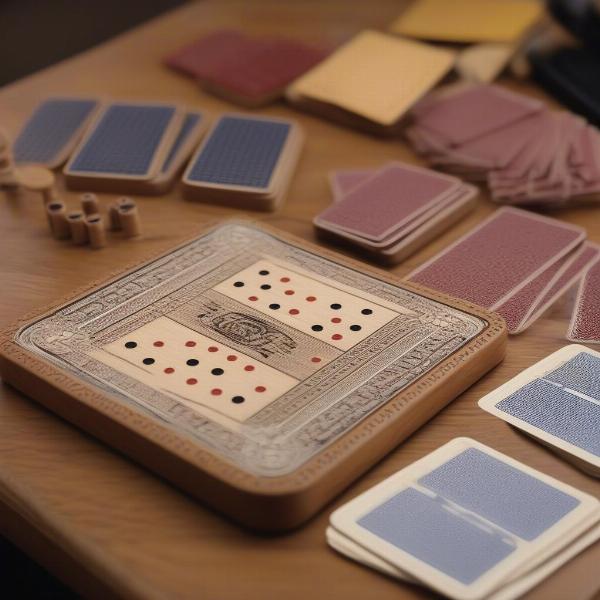 Cribbage and Pinochle Card Game Setup for Two Players