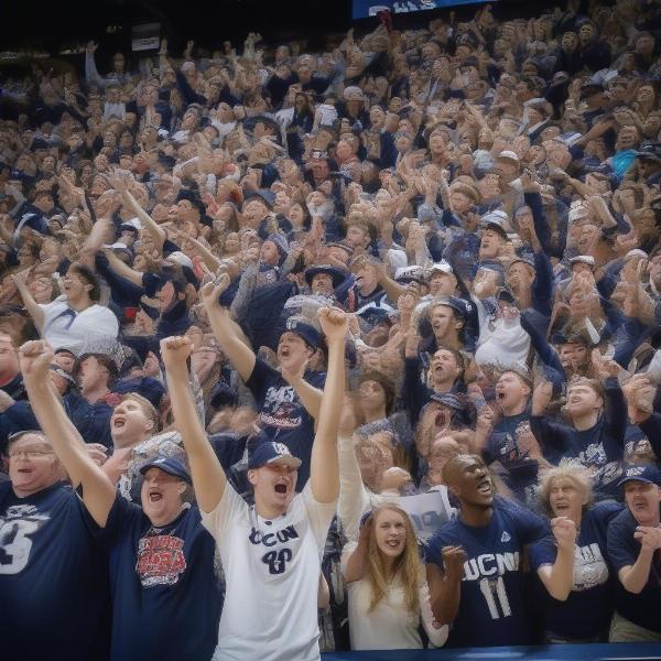 UConn Men's Basketball Fans Cheering