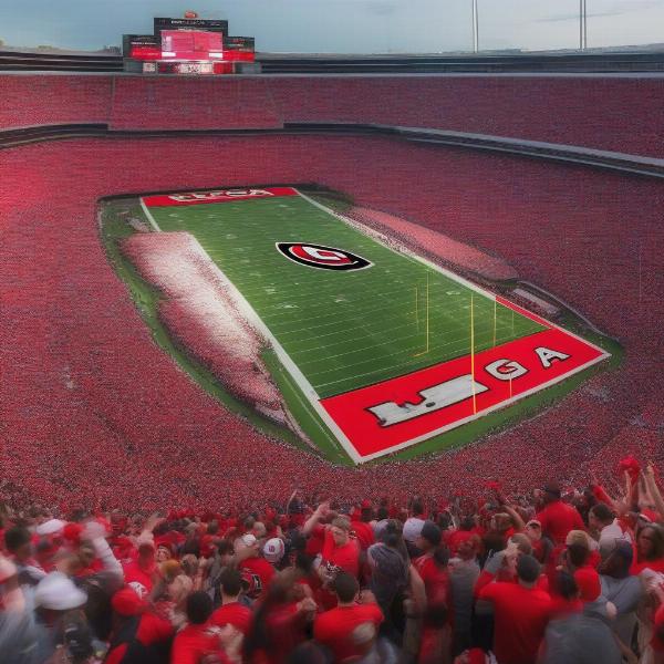UGA Fans Celebrating Another Victory in the Streak