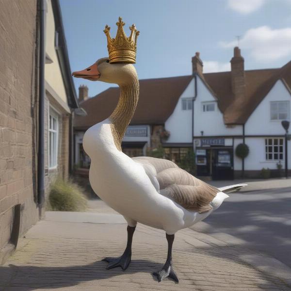 Untitled Goose Game Goose with Crown
