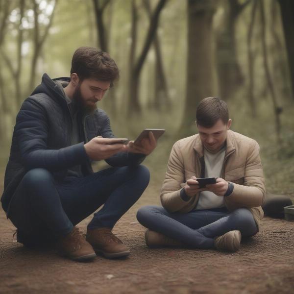Playing Game Pigeon on a separate device without screen time limits.